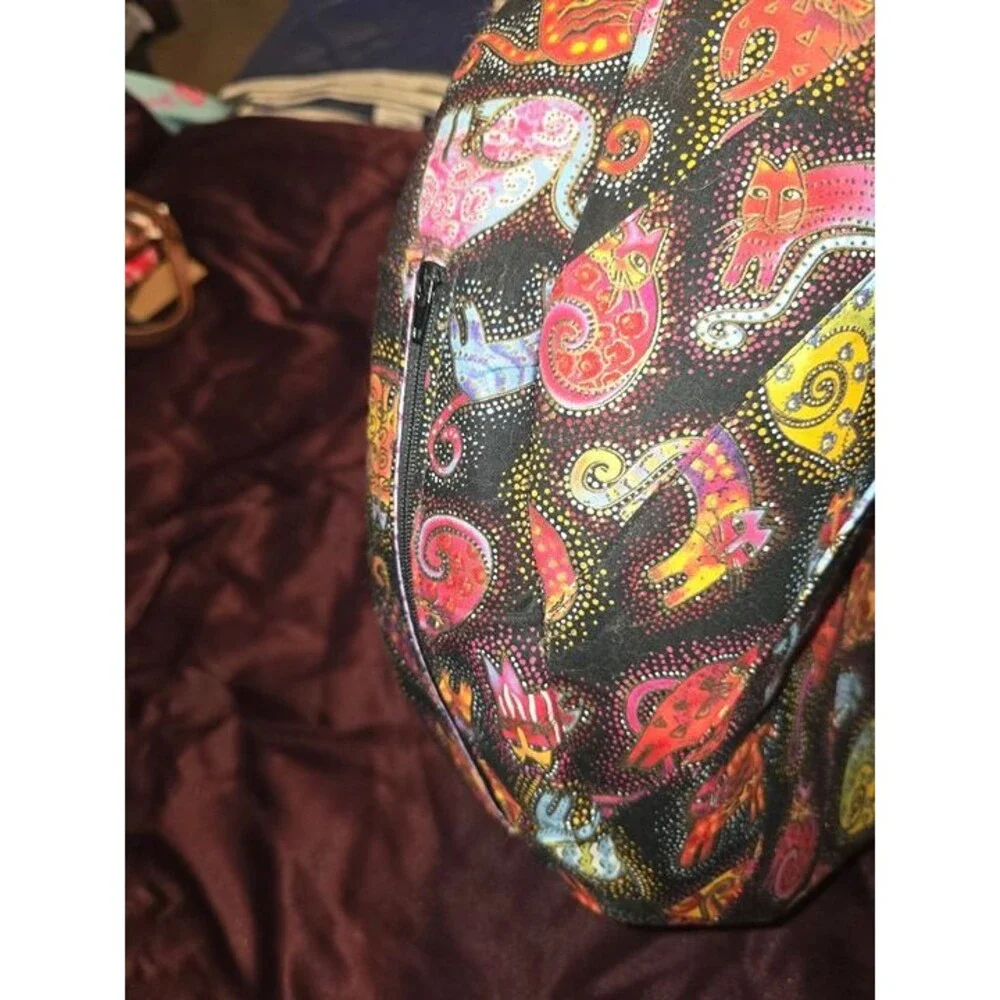 Hobo Bag with colorful cat print